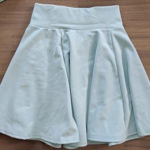 Korean Mint Pleated Circle Skirt